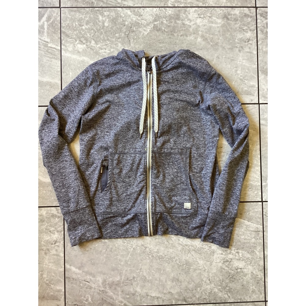 Vuori Halo Performance Hoodie Heathered Grey Full Zip Activewear Jacket Womens